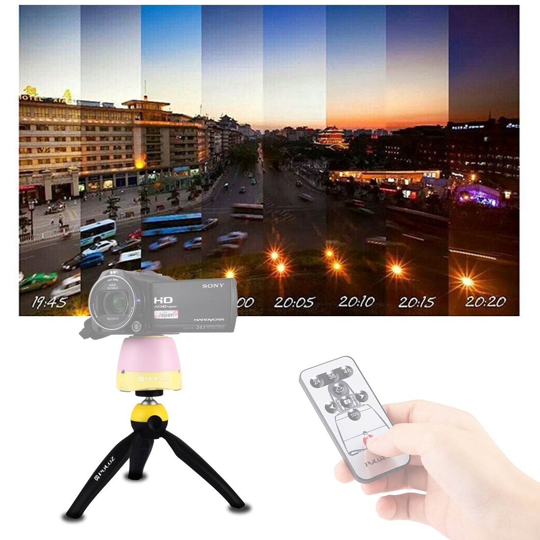 PULUZ PU365 Mini Camera Phone Tripod with Phone Clip - Yellow