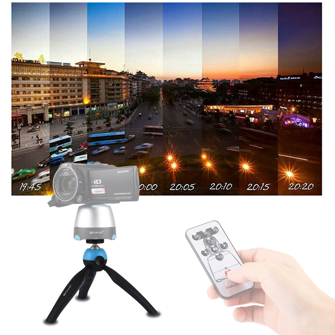 PULUZ PU365 Mini Camera Phone Tripod with Phone Clip - Blue