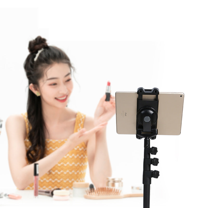 Phone/Tablet Gooseneck Holder 360° Rotation Height Adjustable Floor Tripod Stand for Selfie Live Broadcast