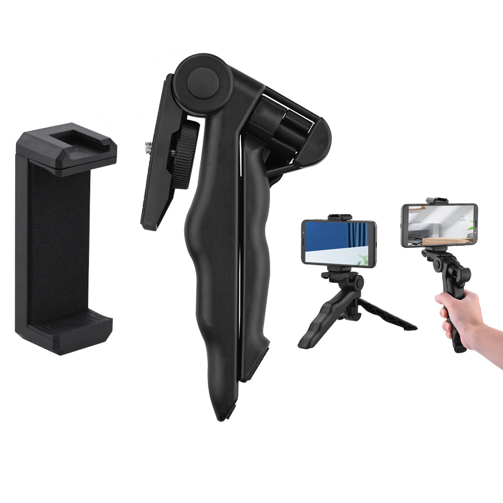 Mobile Phone Holder + Desktop Tripod with 1/4inch Screw for Vlog Shooting