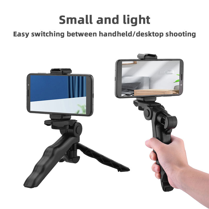 Mobile Phone Holder + Desktop Tripod with 1/4inch Screw for Vlog Shooting