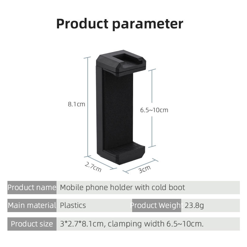 Mobile Phone Holder + Desktop Tripod with 1/4inch Screw for Vlog Shooting