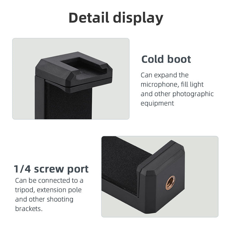 Mobile Phone Holder + Desktop Tripod with 1/4inch Screw for Vlog Shooting