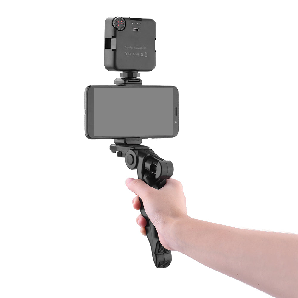 Vlog Shooting Desktop Tripod Adjustable Fill Light Phone Holder Kit for Mobile Phone 6.5-10cm
