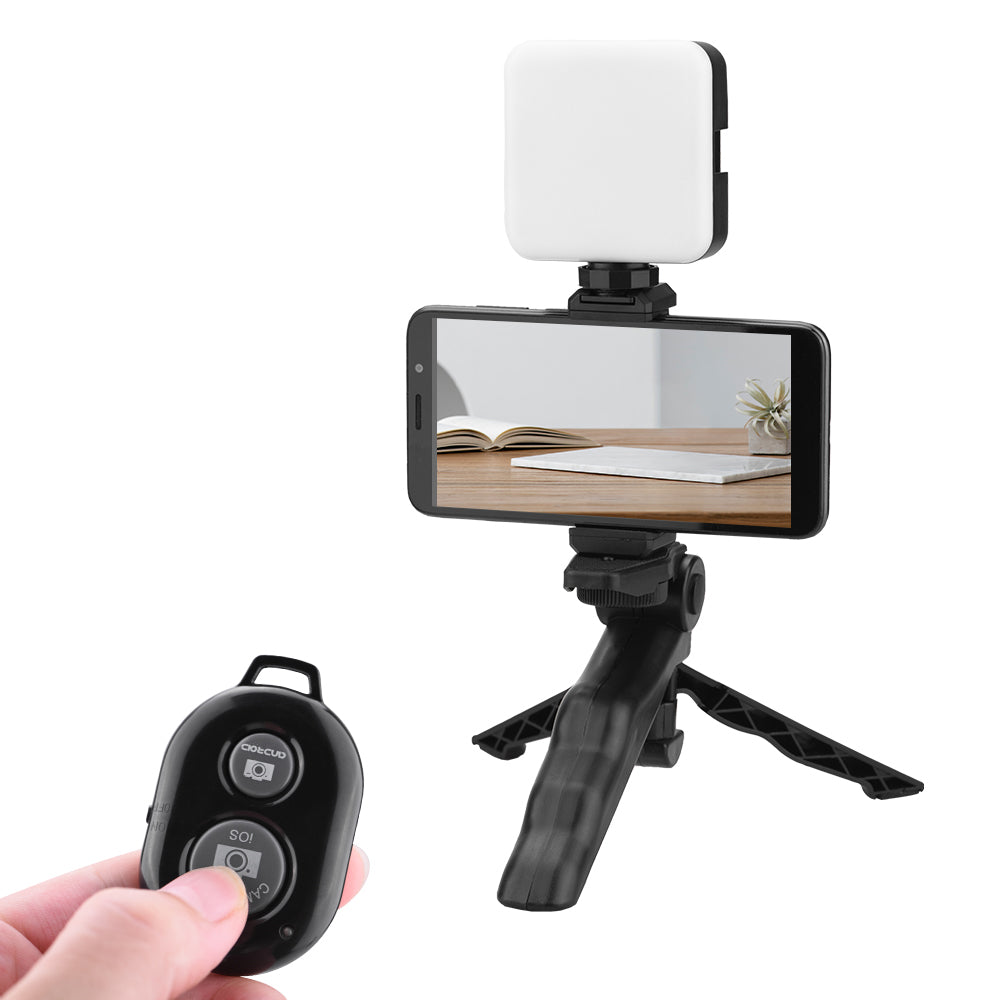 Desktop Tripod Adjustable Fill Light Phone Holder with Remote Shutter Controller Vlog Shooting Kit
