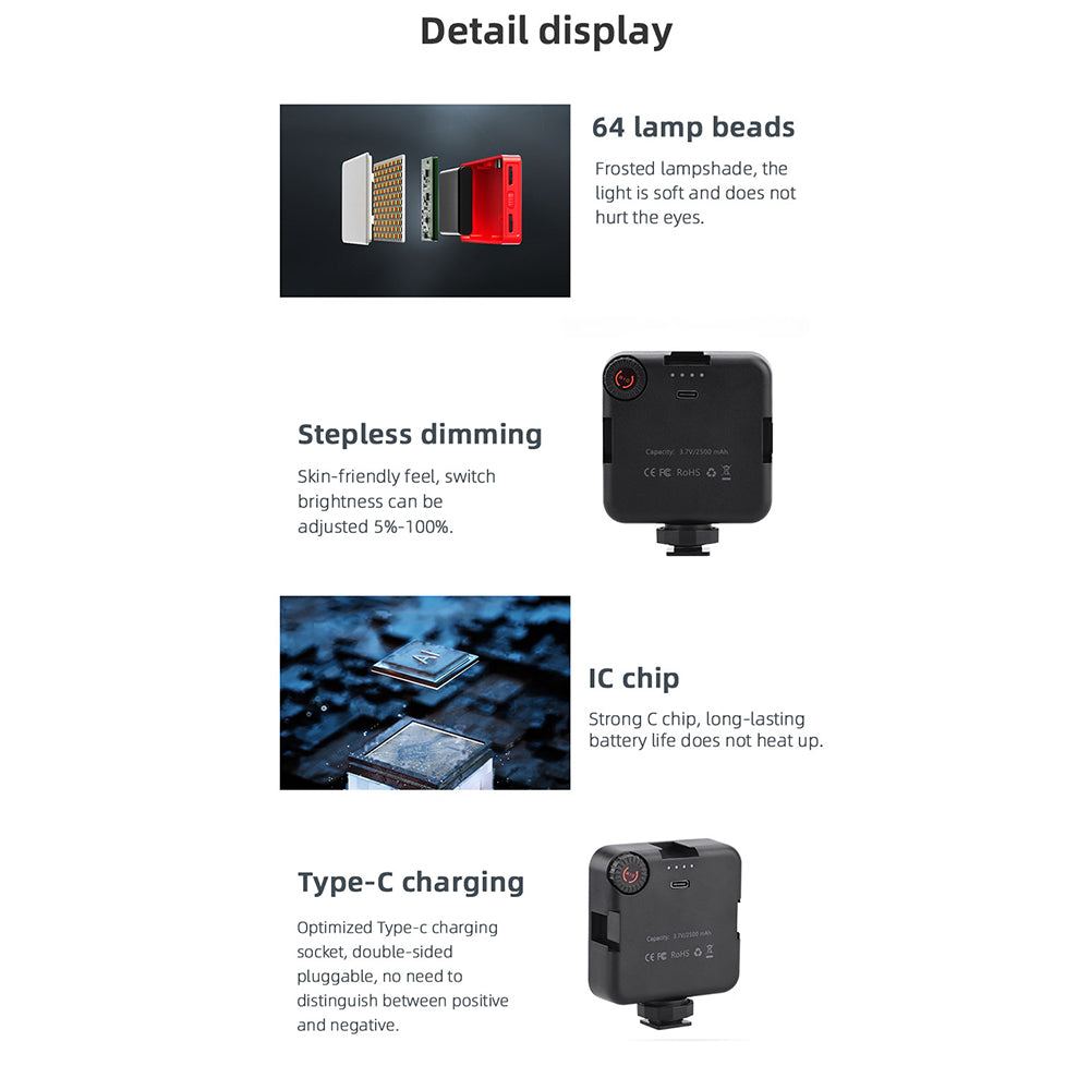 Desktop Tripod Adjustable Fill Light Phone Holder with Remote Shutter Controller Vlog Shooting Kit