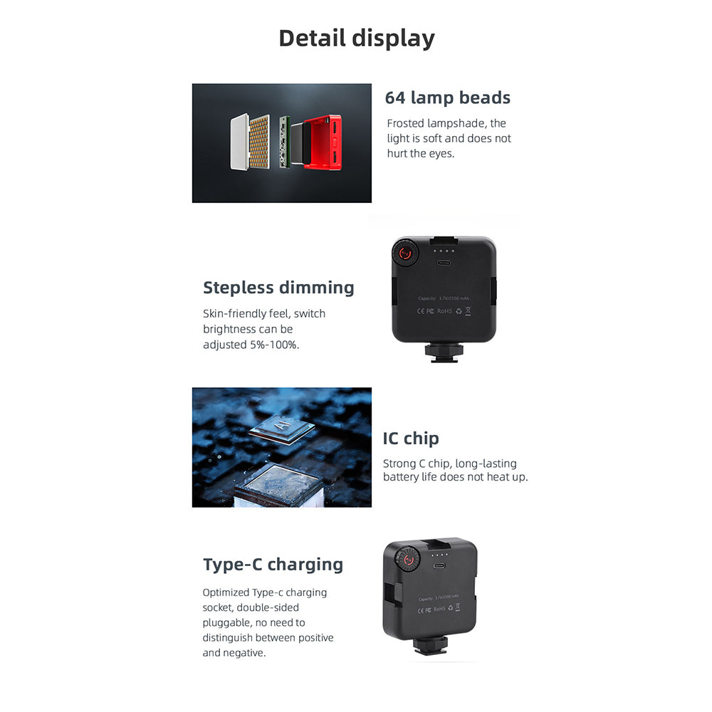 5 in 1 Desktop Tripod Adjustable Fill Light Microphone Phone Holder with Remote Shutter Controller Vlog Shooting Kit