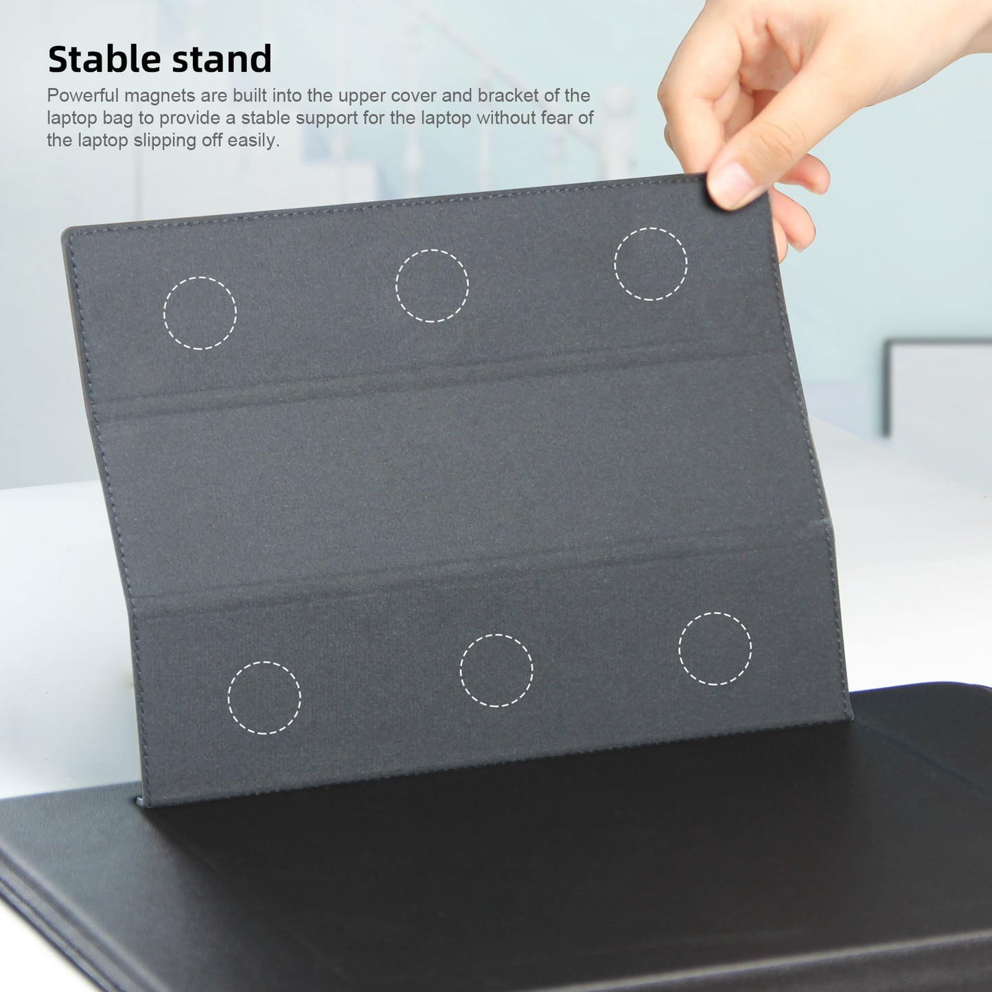 PU Leather Waterproof Laptop Sleeve Bag Horizontal Carrying Pouch for MacBook Air 13.3 inch - Black