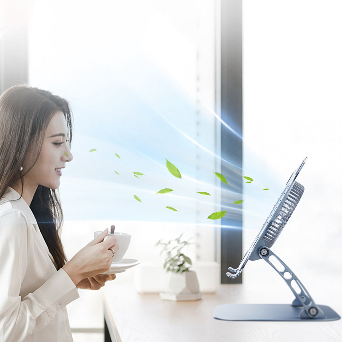 R-JUST HZ22 Laptop Fan Cooling Stand Radiator Adjustable Desktop Notebook Cooler Holder - Grey