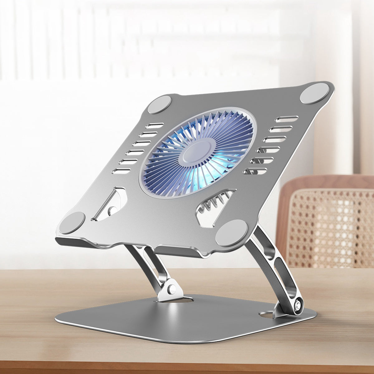 R-JUST HZ22 Laptop Fan Cooling Stand Radiator Adjustable Desktop Notebook Cooler Holder - Silver
