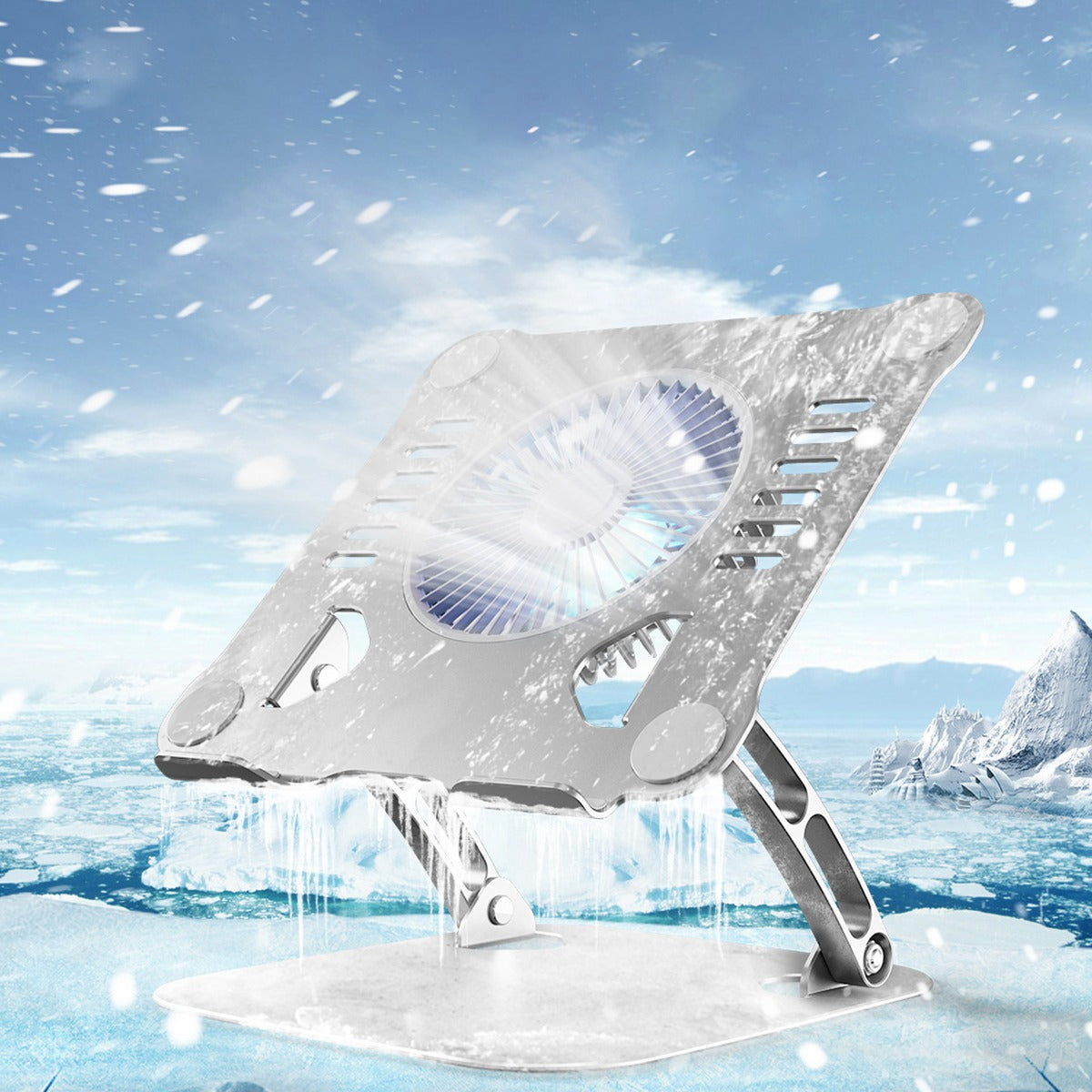 R-JUST HZ22 Laptop Fan Cooling Stand Radiator Adjustable Desktop Notebook Cooler Holder - Silver