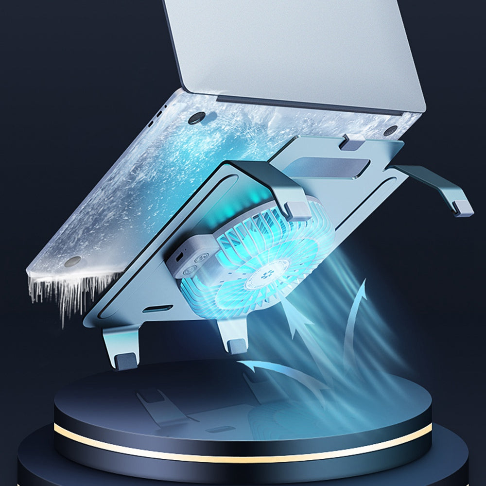 Aluminum Alloy Laptop Cooling Stand Radiator Notebook Cooler Summer Desktop Cooling Fan - Silver