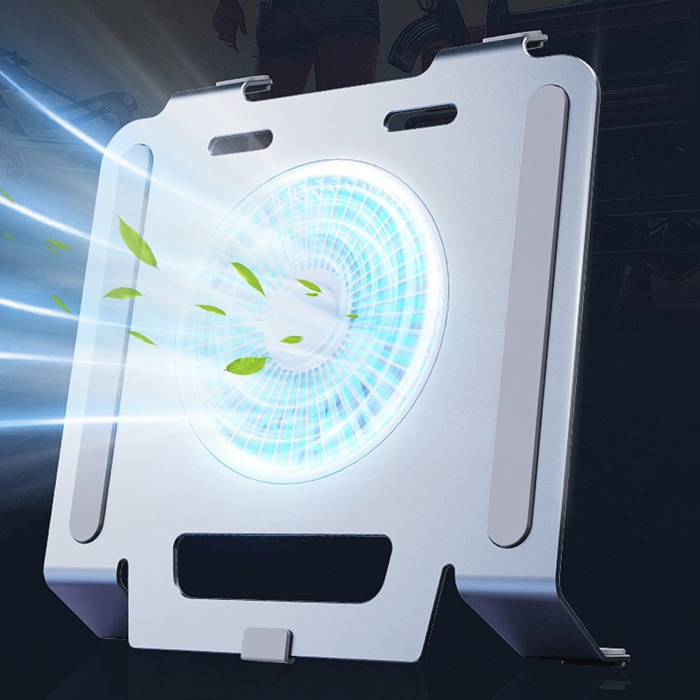 Aluminum Alloy Laptop Cooling Stand Radiator Notebook Cooler Summer Desktop Cooling Fan - Silver