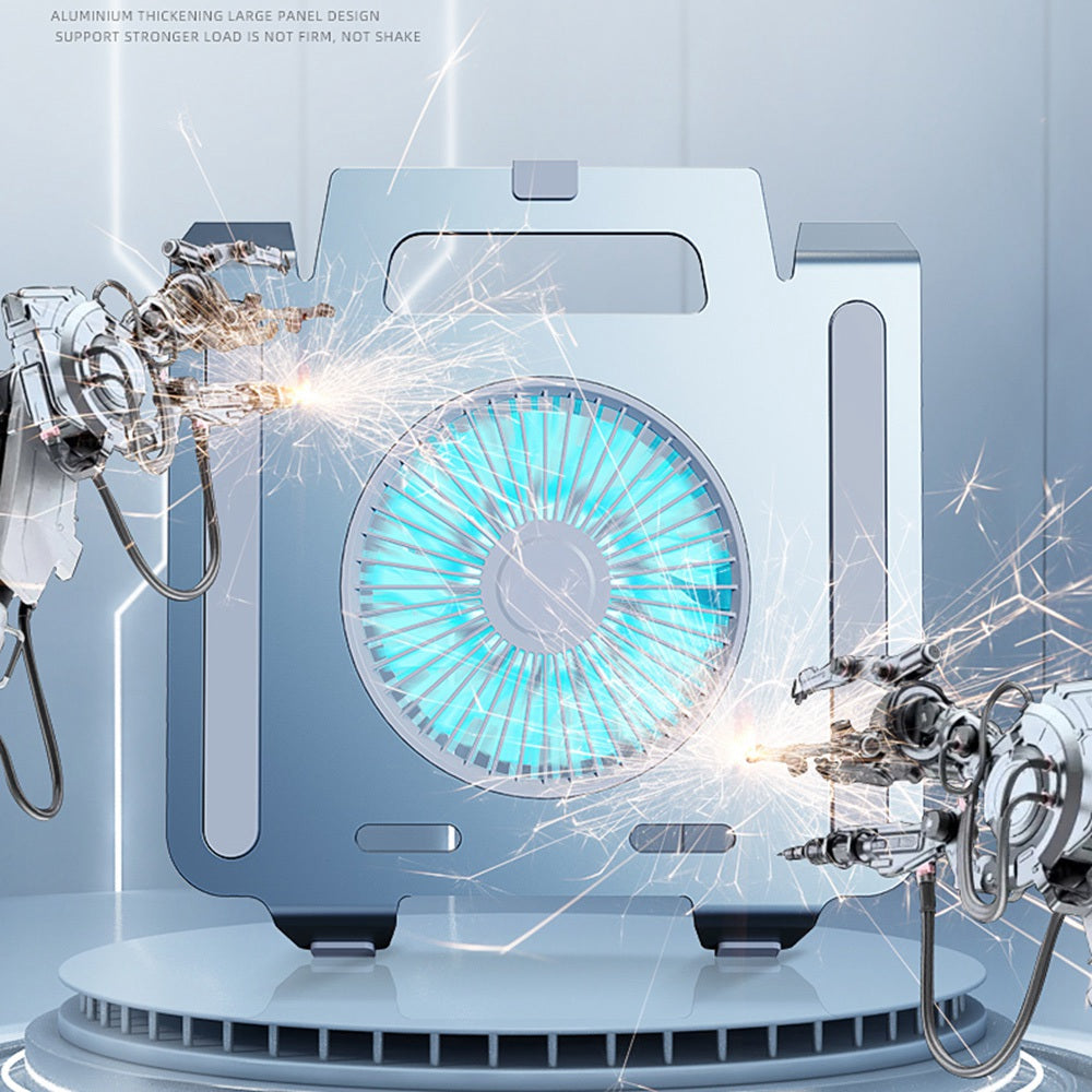 Aluminum Alloy Laptop Cooling Stand Radiator Notebook Cooler Summer Desktop Cooling Fan - Grey