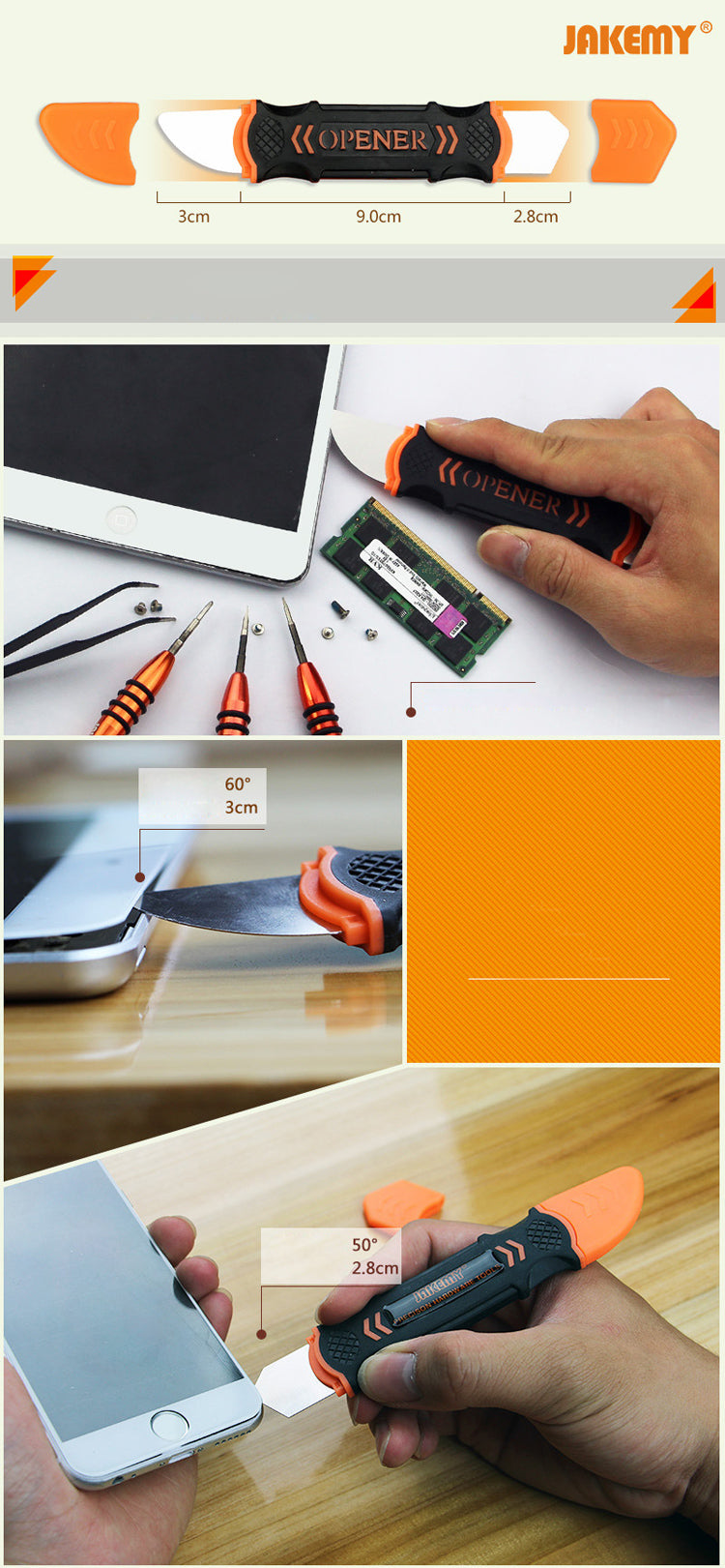 Jakemy JM-OP12 Flexible Double-end Metal Opening Disassemble Tool