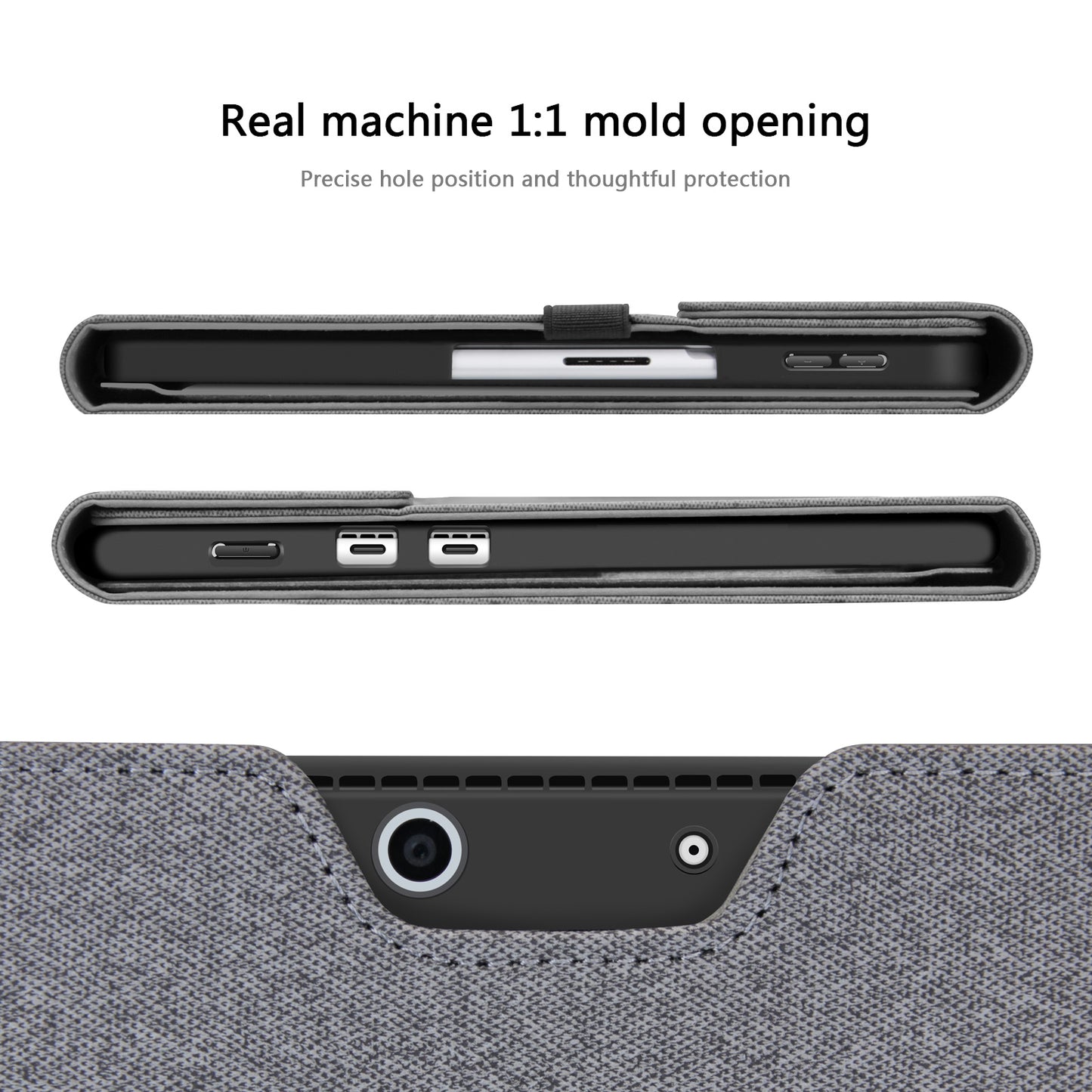 Cloth Texture TPU + Microfiber Leather Folio Flip Laptop Notebook Protective Case with Stand for Microsoft Surface Pro X