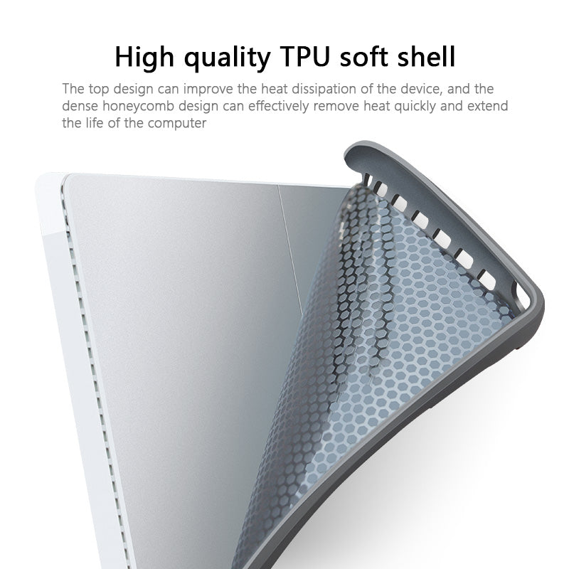 Folio Flip Cloth Texture TPU + Microfiber Leather Laptop Notebook Bag Protective Case with Stand for Microsoft Surface Pro 8