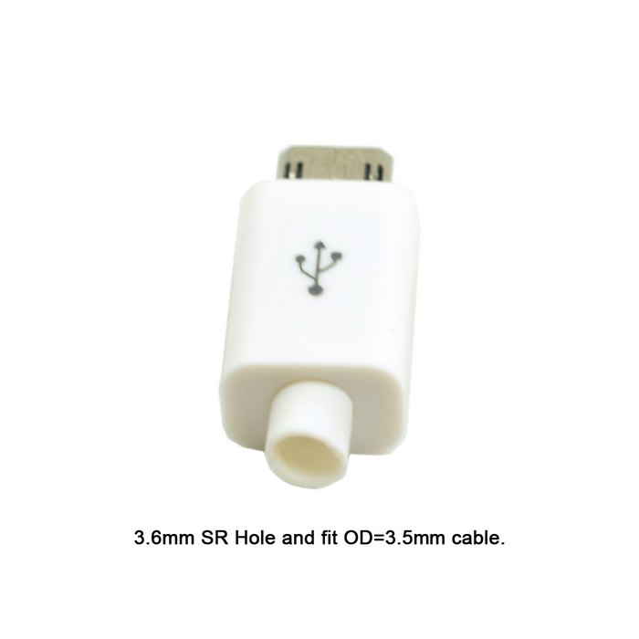 5Pcs Reversible DIY Micro USB 2.0 5Pin Male Plug Connector with Housing Cover for Cell Phone and Tablet Solder Type