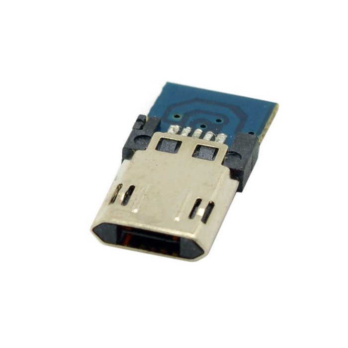 5Pcs Reversible DIY Micro USB 2.0 5Pin Male Plug Connector with Housing Cover for Cell Phone and Tablet Solder Type
