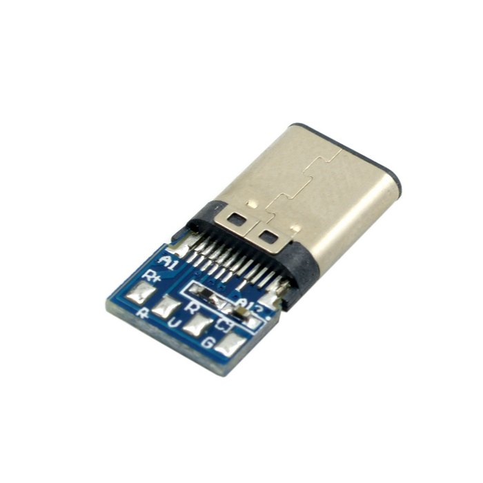 USB 3.1 Type-C Male Connector SMT Type Attached with PC Board