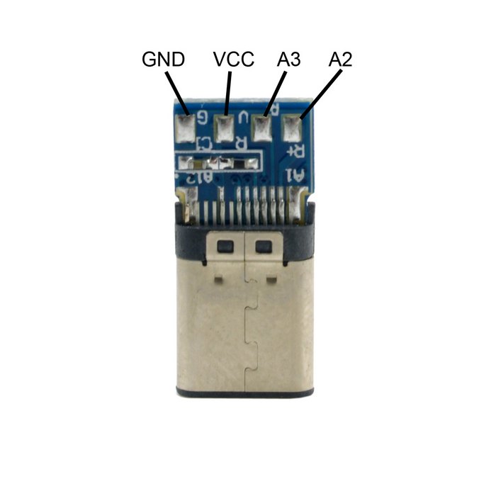USB 3.1 Type-C Male Connector SMT Type Attached with PC Board