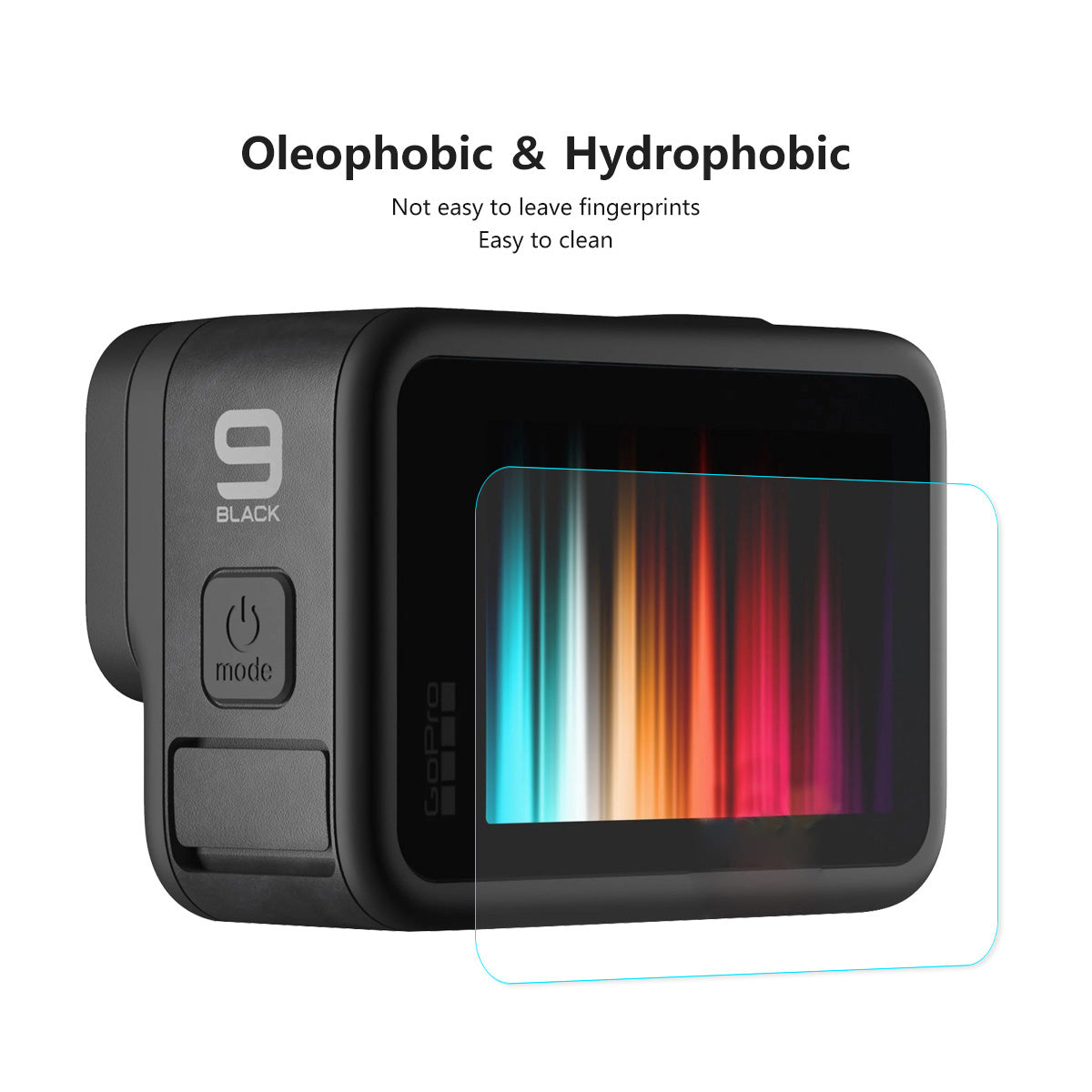 Uniqkart 3-in-1 Front+Back Screen Protector with Camera Lens Film for GoPro Hero9 Tempered Glass Film