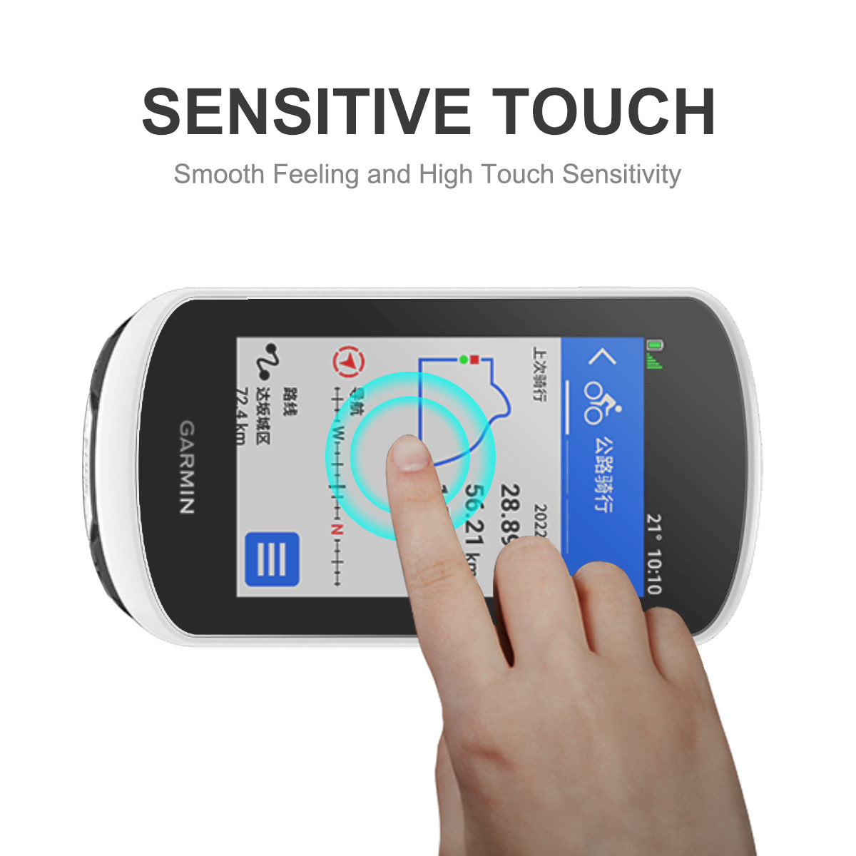 Screen Protector for Garmin Edge Explore 2 Cycle Computer, 0.26mm 9H 2.5D Arc Edge Tempered Glass Full Glue Anti-explosion Film