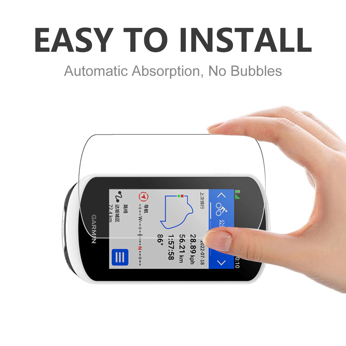 Screen Protector for Garmin Edge Explore 2 Cycle Computer, 0.26mm 9H 2.5D Arc Edge Tempered Glass Full Glue Anti-explosion Film