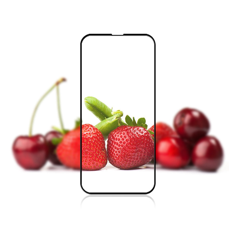 Uniqkart For iPhone 15 Plus Silk Printing Full Screen Protector Tempered Glass Secondary Hardening Film - Black