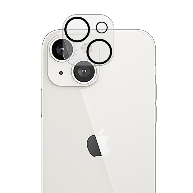 Uniqkart For iPhone 15 Plus Silk Printing Camera Lens Film Tempered Glass Lens Protector with Night Circle