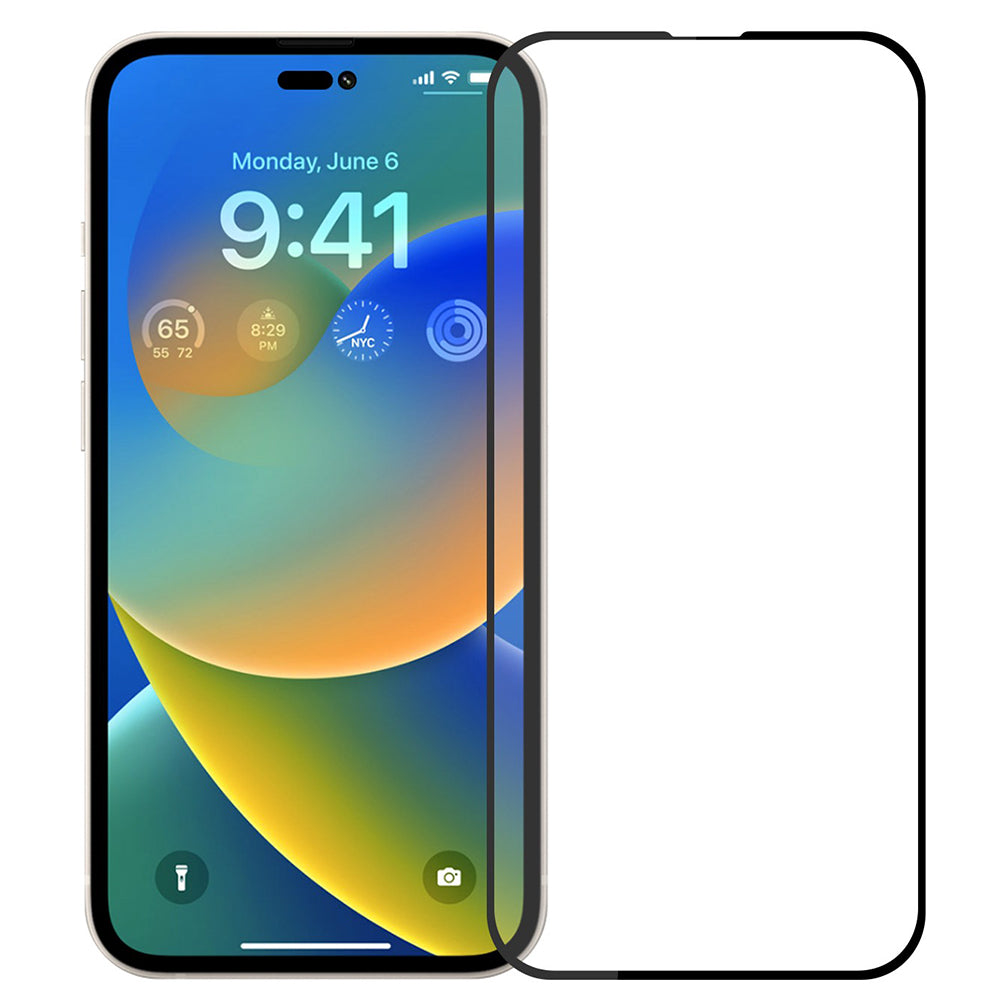 Uniqkart Tempered Glass Film Series-1 Anti-Scratch Screen Protector for iPhone 15 Plus Full Glue High Aluminum-silicon Glass Film