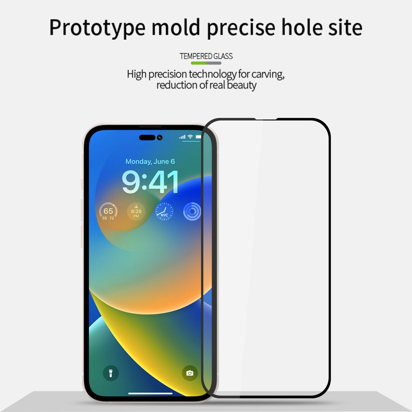 Uniqkart Tempered Glass Film Series-1 Anti-Scratch Screen Protector for iPhone 15 Plus Full Glue High Aluminum-silicon Glass Film