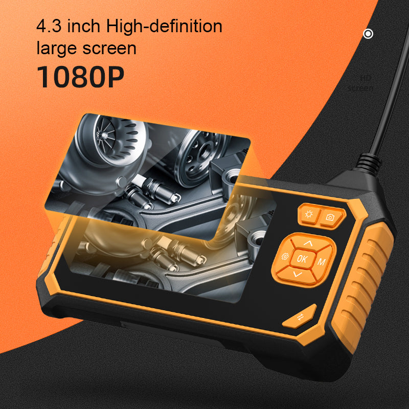 INSKAM113 8mm Industrial Endoscope 1080P Dual Lens HD Digital Borescope Camera 4.3-inch Display Screen with 1M Semi-Rigid Cable - Blue