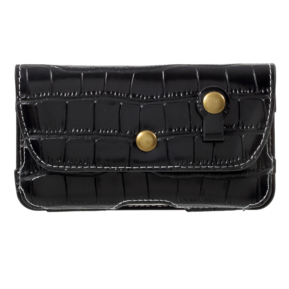 Crocodile Texture Universal Belt Clip PU Leather Holster Pouch for Samsung Galaxy S7 / iPhone 7 - Black