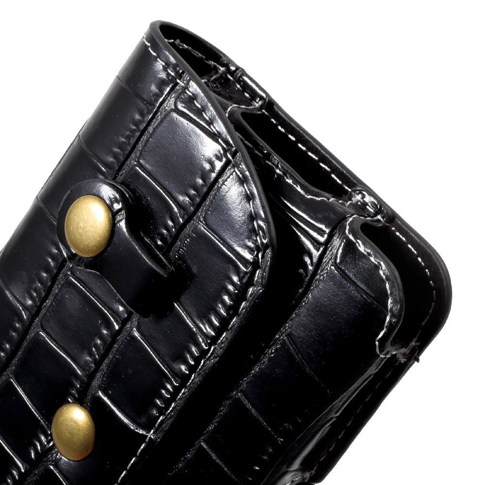 Crocodile Texture Universal Belt Clip PU Leather Holster Pouch for Samsung Galaxy S7 / iPhone 7 - Black
