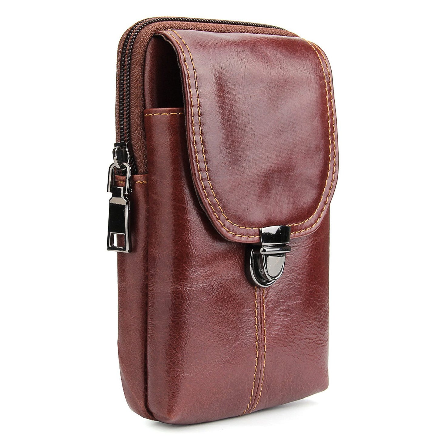 Uniqkart for 6.3-inch Phone Crazy Horse Texture Cowhide Leather Vertical Holster Pouch Bag - Style 003