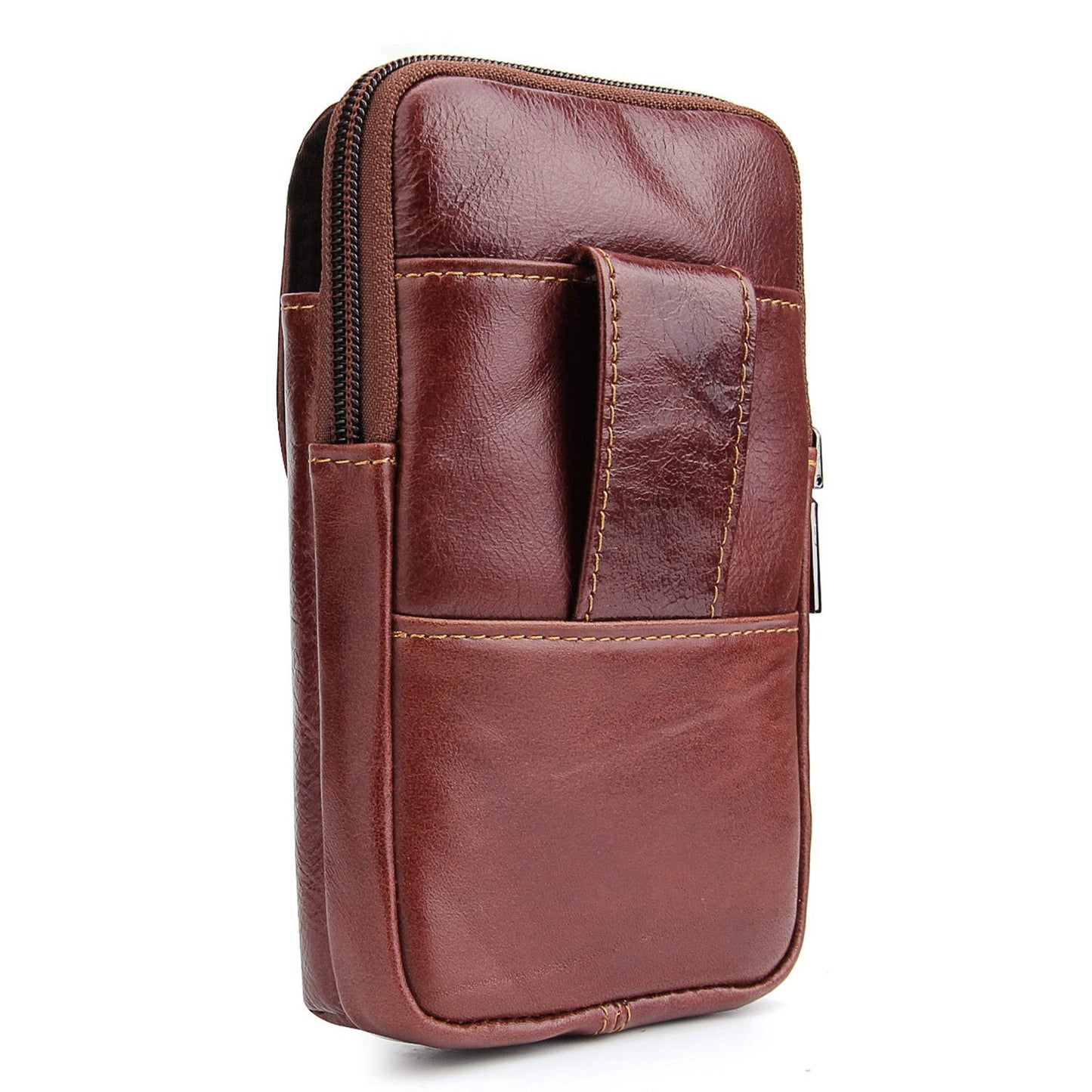 Uniqkart for 6.3-inch Phone Crazy Horse Texture Cowhide Leather Vertical Holster Pouch Bag - Style 003
