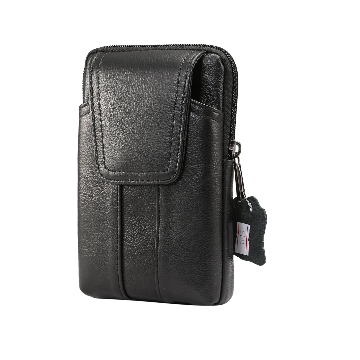 Universal Genuine Leather Vertical Holster Pouch Bag for Samsung S8/S8 Plus, Size: 16.5x10.7x2.0cm - Black