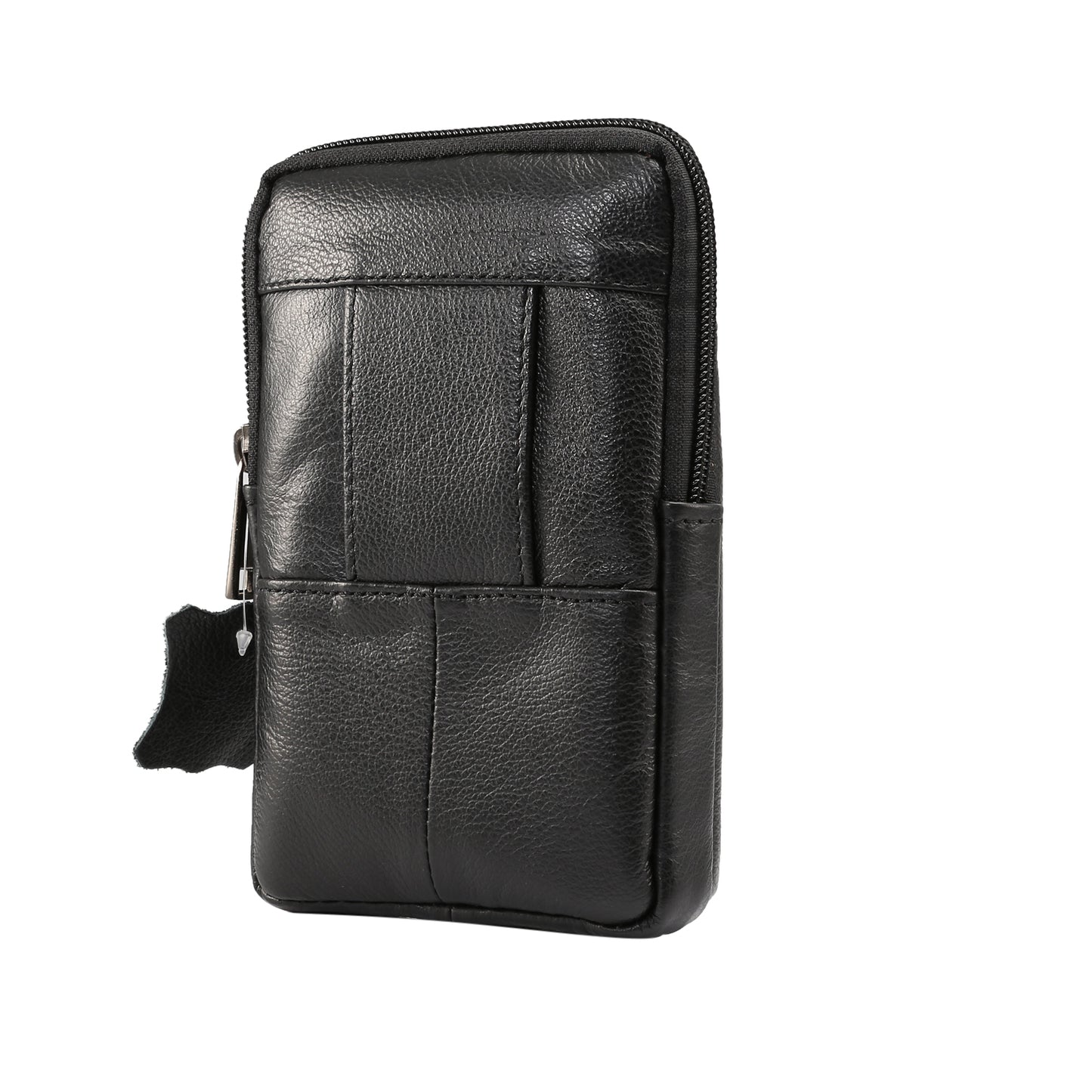 Universal Genuine Leather Vertical Holster Pouch Bag for Samsung S8/S8 Plus, Size: 16.5x10.7x2.0cm - Black