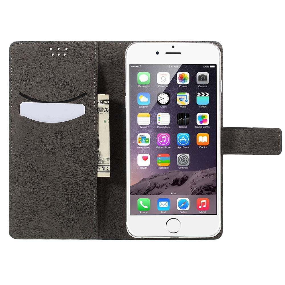 PU Leather Wallet Stand Case for iPhone 8/7/6s/6 and other smartphone between 4.7-5 inches