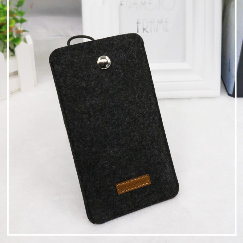 WUW P30 Portable Simple Style Phone Pouch Case for iPhone 8 / 7 etc. - Felt Material / Black
