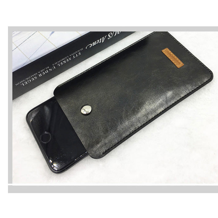 WUW P30 Simple Style Comfortable Phone Pouch Cover for iPhone 8 / 7 etc. - PU Leather / Black