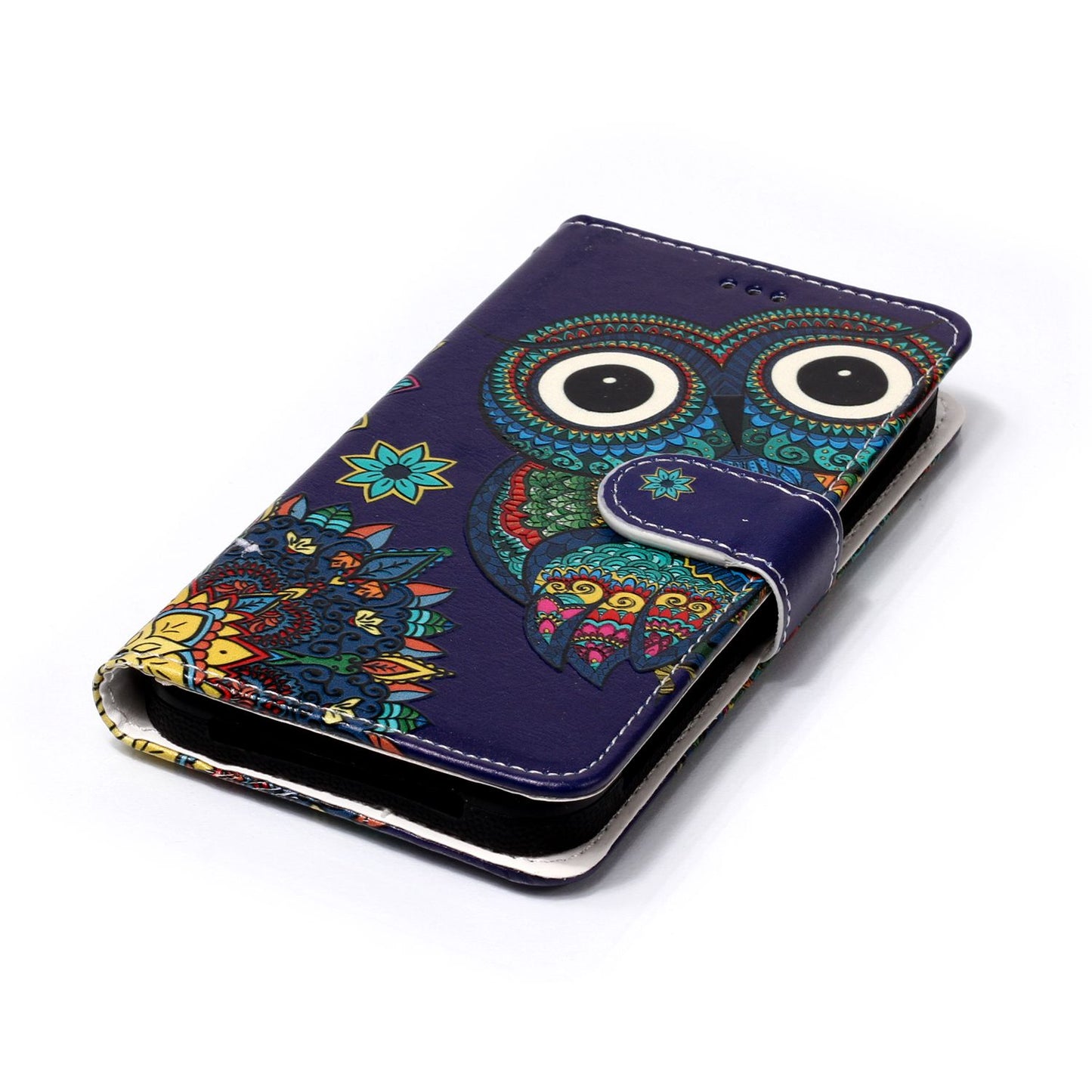 Tribal Style Owl - Universal Embossed Patterned Leather Wallet Case for iPhone 8/LG K3 (2017)