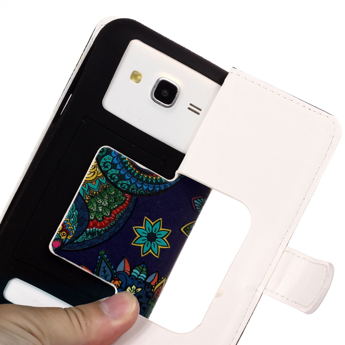 Tribal Style Owl - Universal Embossed Patterned Leather Wallet Case for iPhone 8/LG K3 (2017)