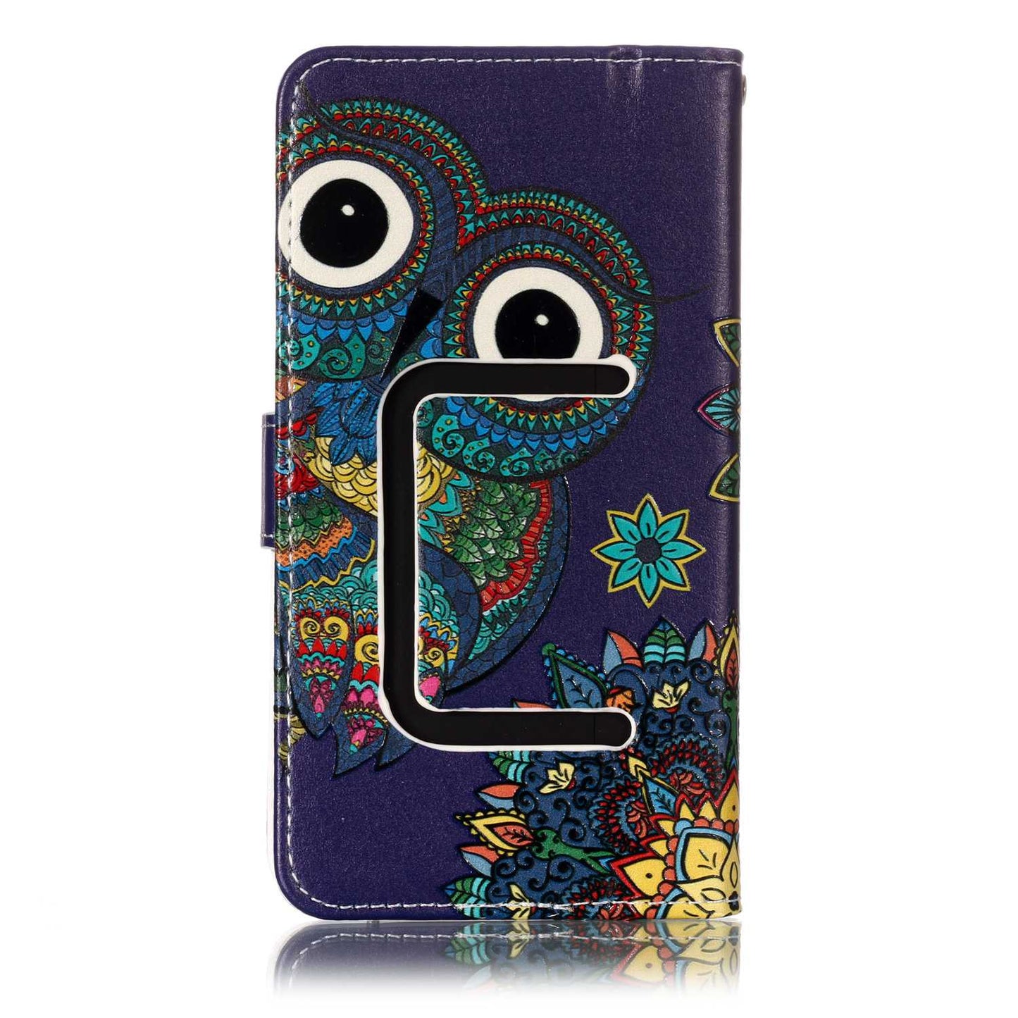 Tribal Style Owl - Universal Embossed Patterned Leather Wallet Case for iPhone 8/LG K3 (2017)