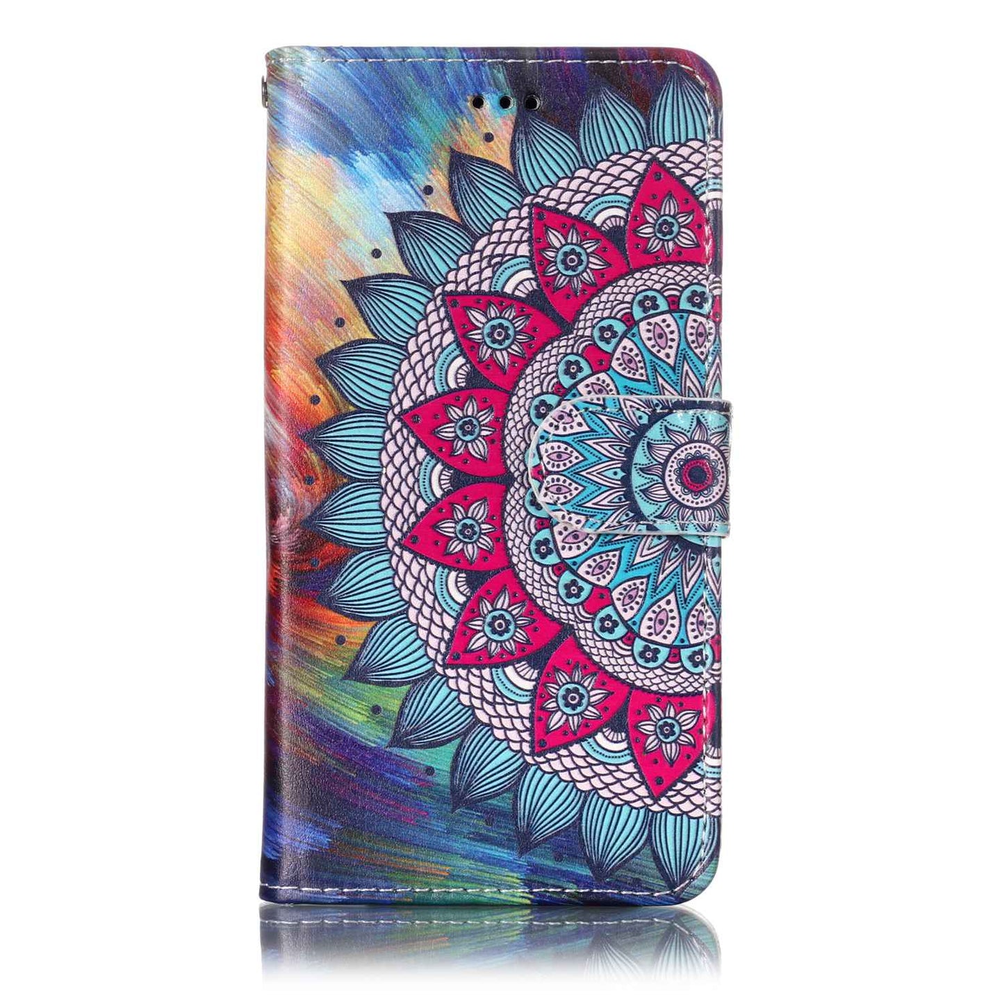 Mandala Flower - Universal Embossed Patterned Leather Wallet Case for iPhone 8/LG K3 (2017)