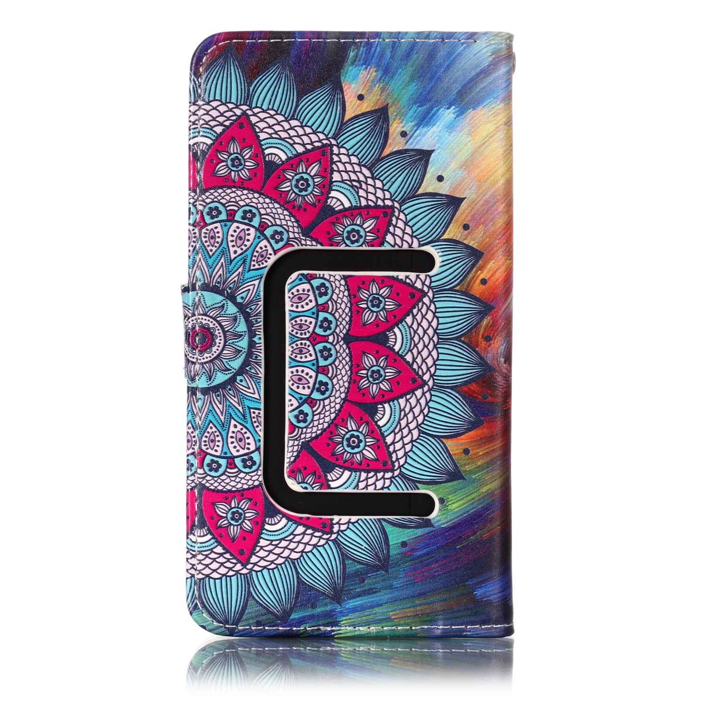 Mandala Flower - Universal Embossed Patterned Leather Wallet Case for iPhone 8/LG K3 (2017)