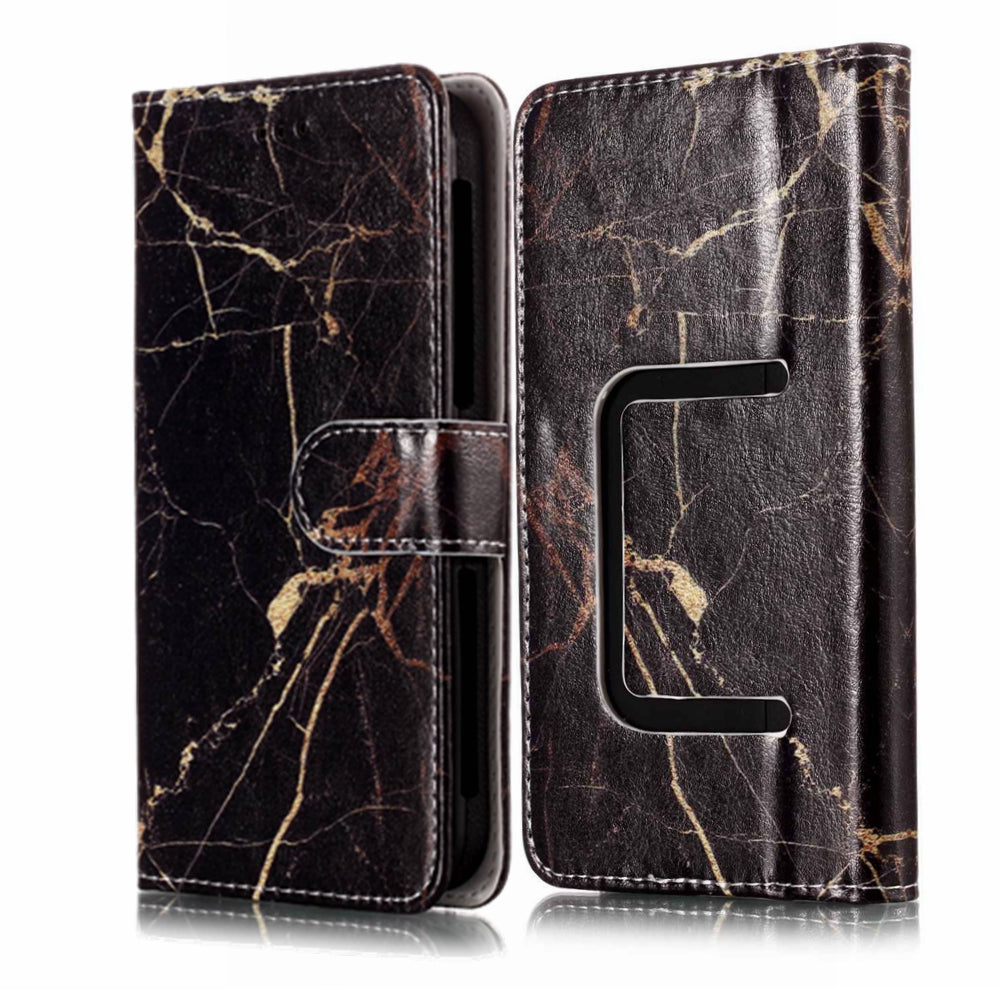 Black Gold Marble - Universal Pattern Printing Leather Wallet Mobile Phone Case for iPhone 8/LG K3 (2017)