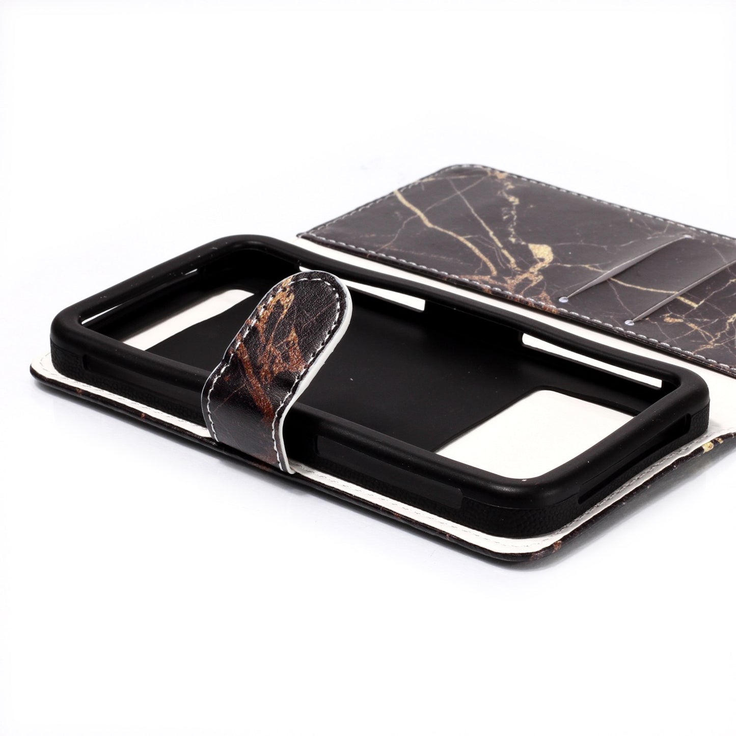 Black Gold Marble - Universal Pattern Printing Leather Wallet Mobile Phone Case for iPhone 8/LG K3 (2017)