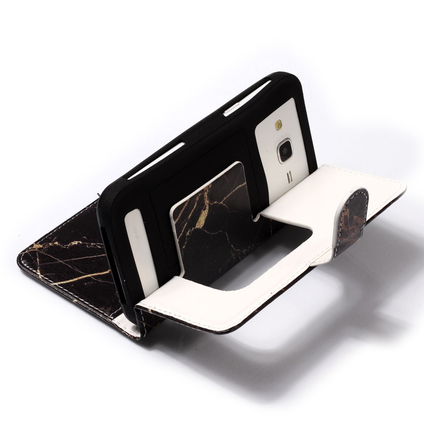 Black Gold Marble - Universal Pattern Printing Leather Wallet Mobile Phone Case for iPhone 8/LG K3 (2017)